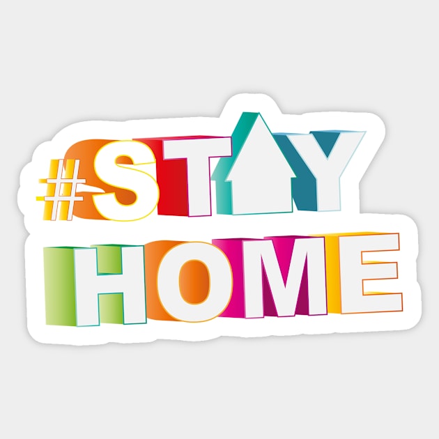 Stay home typography Sticker by Kisho